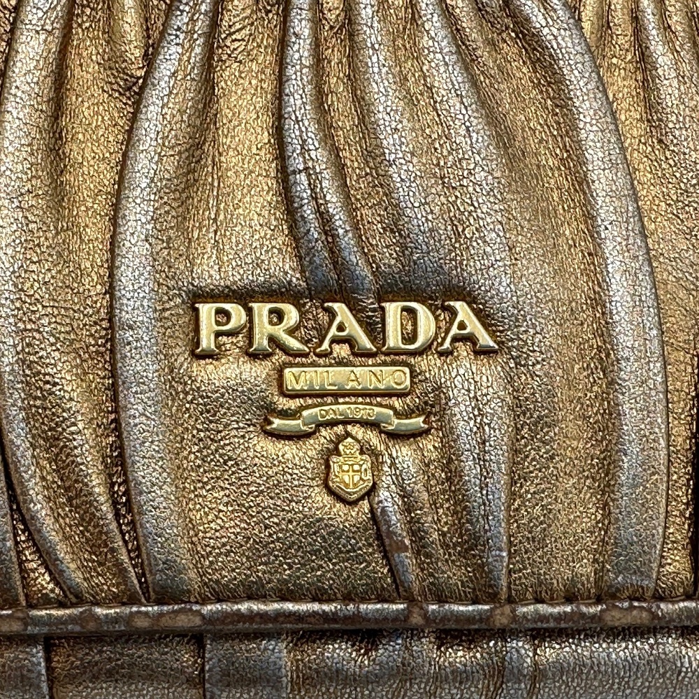 Prada Nappa Gaufre Gold Metallic Wallet - Picture 4 of 16